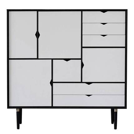 Andersen Furniture S3 reol Hvide fronter - Sort