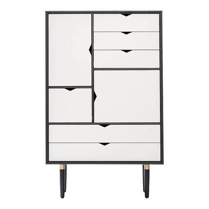 Andersen Furniture S5 reol - Sort - Hvide fronter
