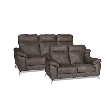 Selesta sofasæt i brunt stof - 2 + 3 pers. 